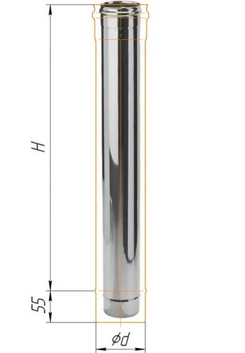 дымоход феррум нержавеющий (430/1,0 мм) ф115 l=1,0м